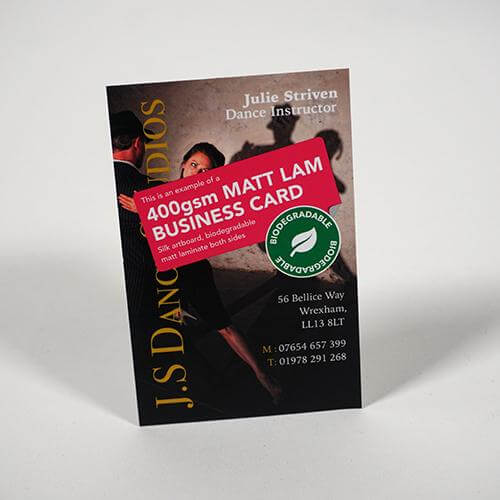 400gsm matt laminated business cards