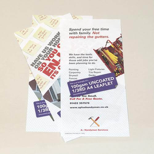 100gsm uncoated leaflets